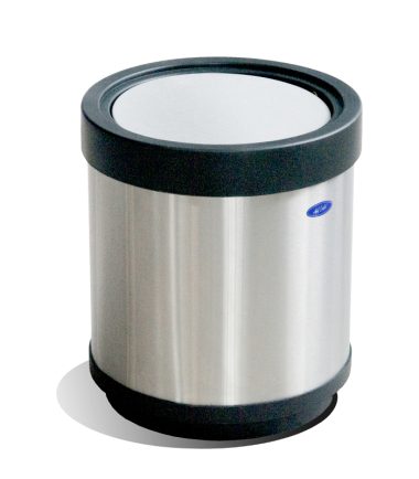 Basurero de acero inoxidable cilíndrico tapa balancín 29x30h