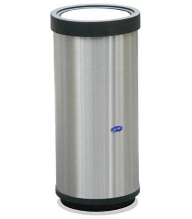 Basurero de acero inoxidable cilíndrico tapa balancín 29x61h