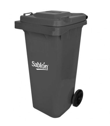 Bote de Basura de 120 litros Sablón Gris con Tapa