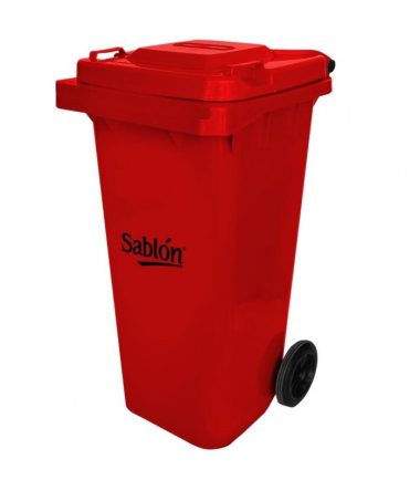 Bote de Basura de 120 litros Sablón Rojo con Tapa