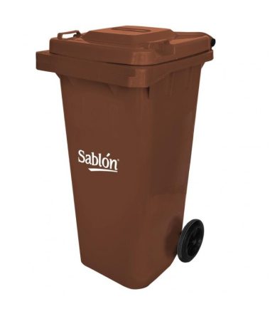 Bote de Basura de 120 litros Sablón Café con Tapa