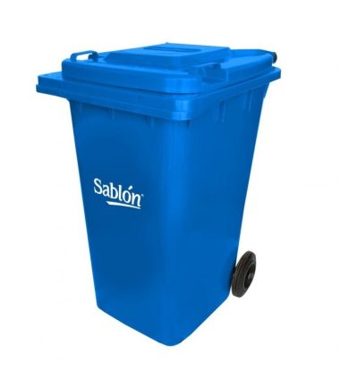 Bote de Basura 240L Sablón con Ruedas Azul