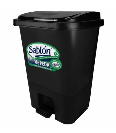 Bote negro de 17lts con pedal Sablón